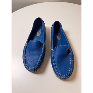 Azaleia Loafers Women Size 7 Blue Excellent Leather Espadrille Moccasins Brazil